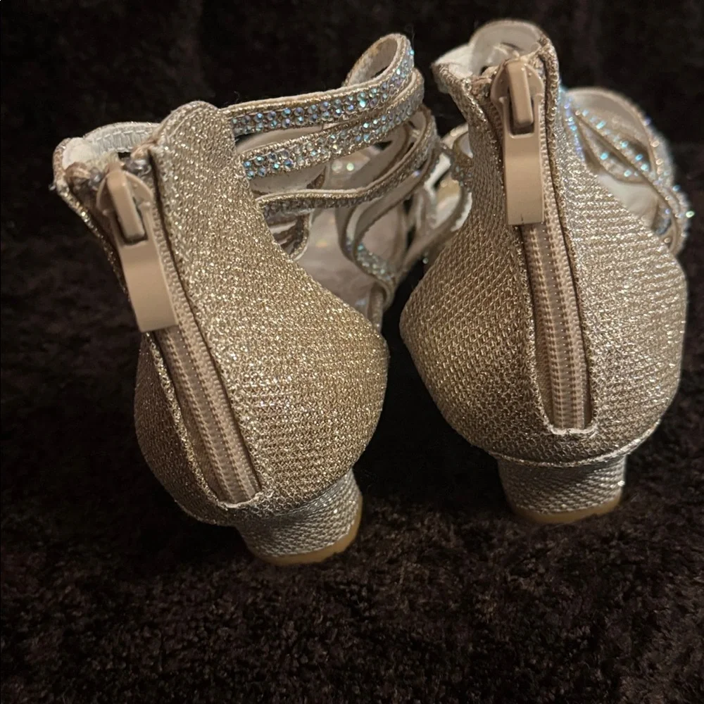 Ellimore Little Girls Sandal High Heel Shoes Open Toe Pump Size 4 (36 EUROPEAN)